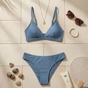 Bikini azul acero de corte clásico (Trusa de dos piezas) - 18 USD TALLA S - Img 55415114