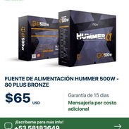 ⚡ Fuente Hummer 500 W | Certificación 80 PLUS Bronze - Img 58288496