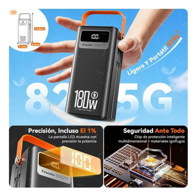 Power bank de 80000mAh súper rápida 180W. Brujula - 6/7