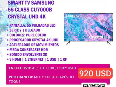 Smart TV Samsung 55 Class CU7000B Crystal UHD 4K nuevo a estrenar | 920USD - Img main-image
