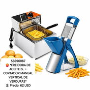 58296067 🍟 *FREIDORA DE ACEITE 6L + CORTADOR MANUAL VERTICAL DE VERDURAS* 💲 Precio: 62 USD - Img 56067378