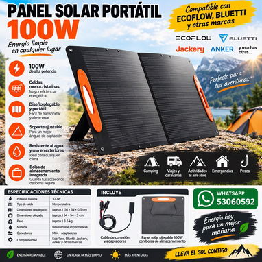 PANEL PORTÁTIL 100W PARA ECOFLOW BLUETTI ETCC... - 2/2