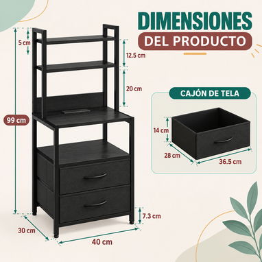 Estante de metal y madera / mesa de noche de pared (venta por pieza) - 3/10