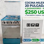 COCINA DE GAS MILEXUS 20 PULGADAS - 4 QUEMADORES - NUEVA EN CAJA* 250 usd . Transporte incluido .garantía 6 meses - Img 56558199