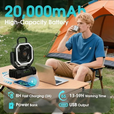 Ventilador Recargable F6s – 20,000 mAh 🌬️💡 ¡POTENCIA Y FRESCURA SIN LÍMITES! 💡🌬️ - 5/5