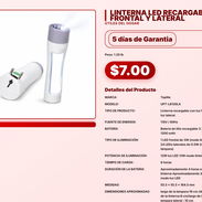LINTERNA LED RECARGABLE FRONTAL Y LATERAL . - Img 57565264
