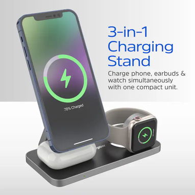 CARGADOR INALÁMBRICO ENERGIZER 3 EN 1 MAGSAFE QI2 15W IPHONE AIRPODS WATCH ENVÍO DISPONIBLE + GARANTÍA - 4/10