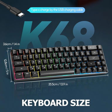 ✔️Teclado Gamer rgb 60% Gaming - Img 123040592