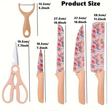 Regalo/Juego d cuchillos calidad profesional de acero piezas q incluye tijeras,pelapapas varios colores excelente regalo - 2/3