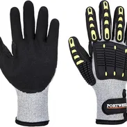 Guantes de trabajo de seguridad (Portwest A722) resistentes a cortes antiimpactos, color gris/negro - Img 56579382