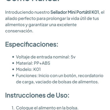 Sellador Mini Portátil para conservar alimentos 🌐 - 4/5