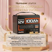 Batería Humsienk LiFePO4 12V 100Ah Grupo 24 1280Wh IP65 Para RV, Solar Y Respaldo - Img 56886271