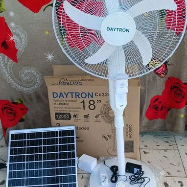 Ventilador Recargable 18 pulgadas Daytron control Remoto, Bombillo Led y panel Solar precio $95 USD Transporte Gratis - Img 122427271