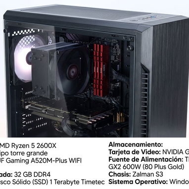 🔥 TORRE RYZEN 5 🔥 32GB RAM • SSD 1TB • FUENTE 80+ GOLD • WIFI INTEGRADO • LISTA PARA USAR - Img 122779057