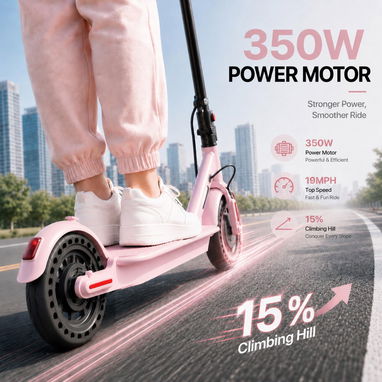 Carriola eléctrica para adultos / scooter 'Joyhis' con asiento desmontable Color: Rosa 350W Litio 36V/5.2Ah RIN 8.5' NEW - 4/9