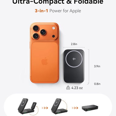đ CARGADOR INALĂMBRICO INIU 3 EN 1 QI2 15W PLEGABLE PARA IPHONE, APPLE WATCH Y AIRPODS ENVĂO DISPONIBLE + GARANTĂA - Img 122303678