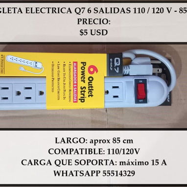 EXTENSIONES, REGLETAS, PROTECTORES DE VOLTAJE, TOMA CORRIENTES Y MUCHO MÁS, NO DUDE EN CONTACTARNOS - Img 122025577