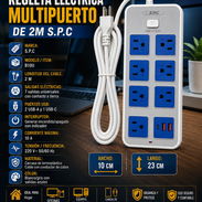 ⚡ REGLETA ⚡ ELÉCTRICA MULTIPUERTO DE 2M MARCA SPC. TENEMOS MENSAJERÍA CON FACTURA Y GARANATÍA. 📲 54833699 - Img 57211524