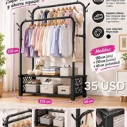Percha Doble con Zapatera 150x110x40cm. Ahorra espacio. Ya es tendencia 💰35 USD - Img 57429048