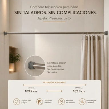 Bienestar también es no estresarte con un taladro. Barra de Cortina Extensible 43 a 72 pulgadas – 💵 12 USD. 📞56249037 - Img 123311222