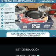 Set o juego de inducción de 5 piezas color plateado, laisla 💯 - Img 57936013