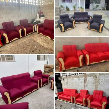 ✓muebles tapizados en tela . Disponible rojo , negro listo para entregar.. - 2/3
