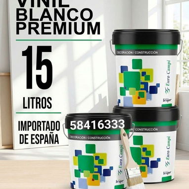 Pintura vinil color blanco Mejor precio calidad imposible15lt - Img 121834804