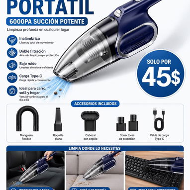 BATIDORA PORTATIL, LAMPARA SOLAR LED, ASPIRADORA PARA CARRO, TIMBRE, ASPIRADORA INALAMBRICA, POWERBANKS - Img 126135136