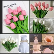 🌷🌷🌷🌷TULIPANES ARTIFICIALES Disponibles en color: Blanco Rosado  PRECIO DEL JUEGO: 20 USD  Servicio a domicilio por c - Img 50286794