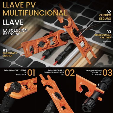 Kit Profesional de Crimpado MC4 + 12 Pares de Conectores M/F IP67 - 3/5