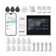 Sistema de alarma para hogar con pantalla táctil y 24 piezas - Img 56594806