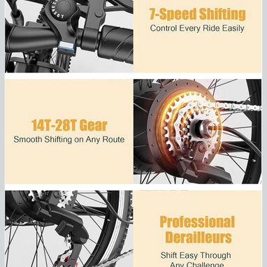 BICICLETA ELÉCTRICA PREMIUM 26 “ASKGO “1500W NUEVA con batería extraíble 48 V y 12 Ah, hasta 25 MPH 65 millas 53822315 - Img 121872705
