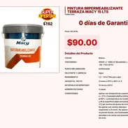 Impermeabilizante Macy 15 Litros: Seguridad Ininflamable por $90 VPT#-0237 - Img 55437051