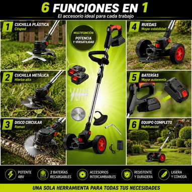 Máquina p/ servicio d patio y jardín/corte de malezas, gajos, césped, más - 4/5