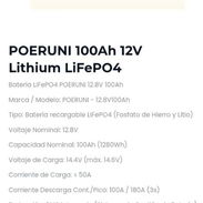 Batería POERUNI LiFePO4 12.8 V_ 100 Ah - Img 57804257