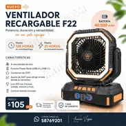 VENTILADOR RECARGABLE F22 - Img 56475890