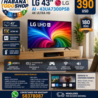 TELEVISOR  SMART TV LG DE 32,43,50 Y 65 PULGADAS NUEVOS EN CAJA!!! - Img 125809137