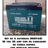 Kit de 6 baterías de gel nuevas 12 volt 58 amperes y extensor de rango - Img 57804358
