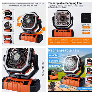 Ventilador Recargable X11 $40 y F22S $80. 40000mAh 54671362 Jeiler - 3/3