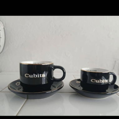 Juego de 6 tazas con platillos Cubita - Img 121584836