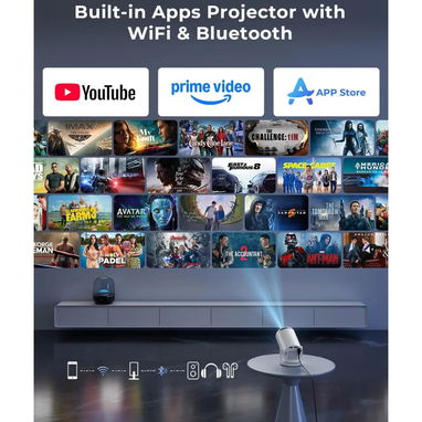 Proyector portátil ClokoWe HY300 PRO+ con WiFi, Bluetooth - Img 127964433