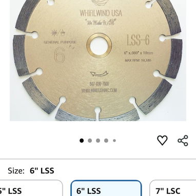 Vendo disco de corte de diamante de 6 pulgadas - 3/3