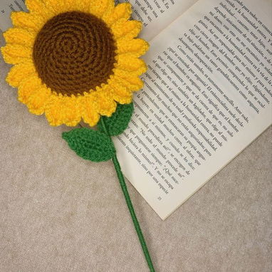 Girasoles artificiales, flores a crochet - 2/3