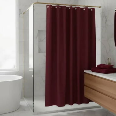 🚨Cortina de baño Antimoho  💰Precio : 11 USD 🌈Colores 🌈  Rojo vino ❤️ Gris 🩶  Blanco 🤍 ✅Características del artícul - 2/3