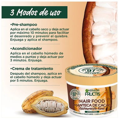 Mascarilla Hair Food Manteca de Cacao Multi-usos | Para cabello rizado y seco - 2/4