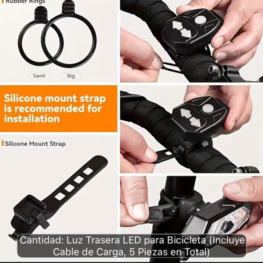 Luces led con intermitente para bicicleta. - 3/3