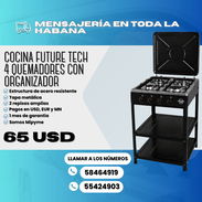 🔥 COCINA CON 4 HORNILLAS Y ORGANIZADOR FUTURE TECH 💲Precio: $65 - Img 56144879