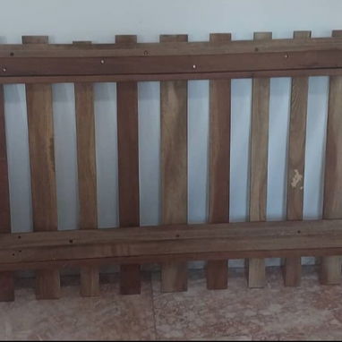 Cama personal de caoba con colchón - 3/4