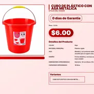 CUBO DE PLÁSTICO CON ASA METÁLICA . - Img 57556815