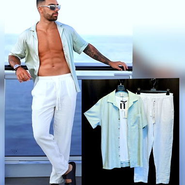 Sandalias Blancas para Hombre. Sandalias Practicas. Camisa y Pantalon Blanco de Lino 52465450 - Img 102541142